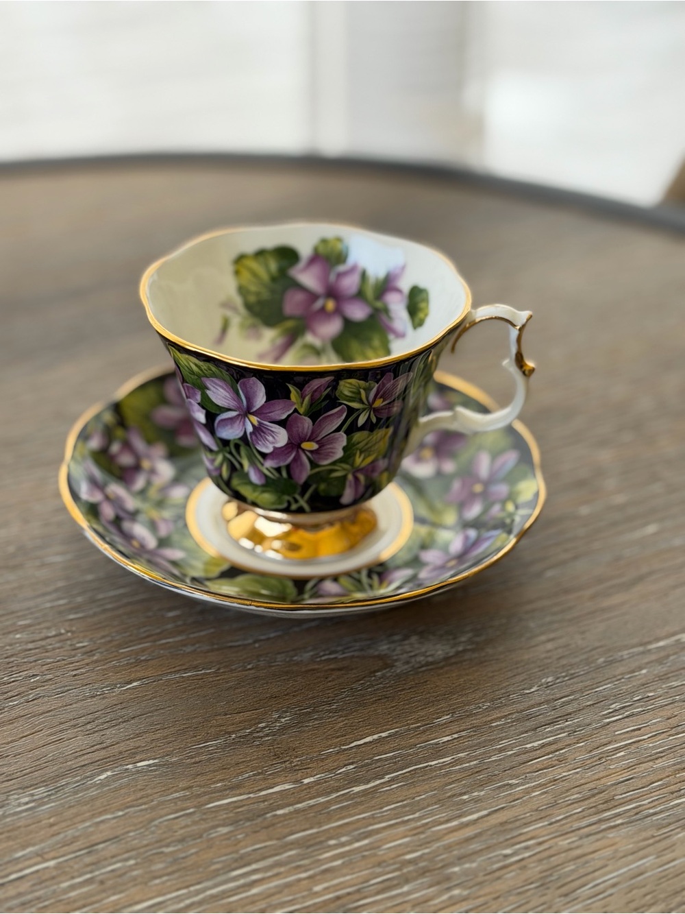 Royal Albert Bone China Cup & Saucer. Purple Violet. - Picture 2 of 5